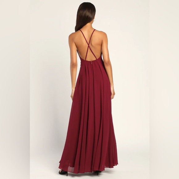 Lulu’s wine red dress - Picture 2 of 2